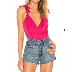 Lovers + Friends Evan Cami Bodysuit in Pink